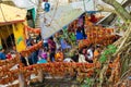 Odisha India- November 22 2021: Devotees praying in temple just outside the famous Panchalingeswar temple in Baripada district