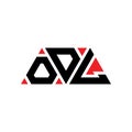 ODL triangle letter logo design with triangle shape. ODL triangle logo design monogram. ODL triangle vector logo template with red Royalty Free Stock Photo