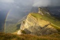 Odles group seen from Seceda. Dolomites Royalty Free Stock Photo