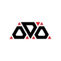 ODO triangle letter logo design with triangle shape. ODO triangle logo design monogram. ODO triangle vector logo template with red Royalty Free Stock Photo