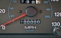 Odometer hits 100,000 miles Royalty Free Stock Photo