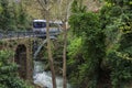 The `Odontotos` train passes from Zachlorou village over the bridge