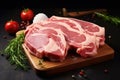 Odoriferous Raw pork meat. Generate Ai Royalty Free Stock Photo