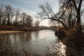 Odra river on czech-polish borders near Bohumin and Chalupki