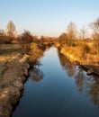 Odra river in eatly springtime CHKO Poodri in Czech republic Royalty Free Stock Photo