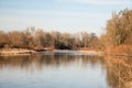 Odra river near Bohumin town on czech-polish borders Royalty Free Stock Photo