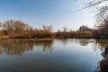 Odra river near Polanka nad Odrou in early springtime CHKO Poodri in Czech republic Royalty Free Stock Photo