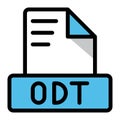 Odt file icon colorful style design. document format text file icons, Extension, type data, vector illustration Royalty Free Stock Photo