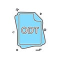 ODT file type icon design vector Royalty Free Stock Photo