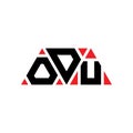 ODU triangle letter logo design with triangle shape. ODU triangle logo design monogram. ODU triangle vector logo template with red Royalty Free Stock Photo