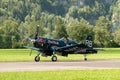 OE-EAS Chance Vought F4U-4 Corsair airplane in Mollis in Switzerland