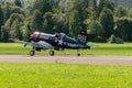 OE-EAS Chance Vought F4U-4 Corsair airplane in Mollis in Switzerland