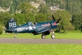 OE-EAS Chance Vought F4U-4 Corsair plane in Mollis in Switzerland