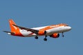 EasyJet Airbus A320-214 landing on Paris CDG Royalty Free Stock Photo