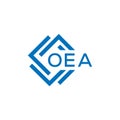 OEA letter logo design on white background. OEA creative circle letter logo concept. Royalty Free Stock Photo