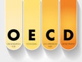 OECD - Organisation for Economic Co-operation and Development acronym, business concept background