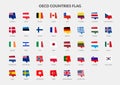 OECD - Organisation for Economic Co-operation and Development Countries flag Chat icons collection Royalty Free Stock Photo