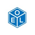OEL letter logo design on black background. OEL creative initials letter logo concept. OEL letter design Royalty Free Stock Photo