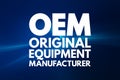OEM - Original Equipment Manufacturer acronym, business concept background