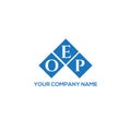 OEP letter logo design on BLACK background. OEP creative initials letter logo concept. OEP letter design Royalty Free Stock Photo