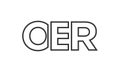 OER logo design template with strong and modern bold text. Initial based vector logotype featuring simple and minimal typography. Royalty Free Stock Photo