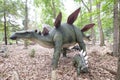 Oertijdmuseum-Boxtel-12-06-2022: Stegosaurus Dinosaur in a green natural environment.