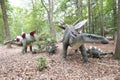 Oertijdmuseum-Boxtel-12-06-2022: Stegosaurus Dinosaur in a green natural environment.