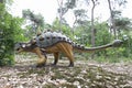 Oertijdmuseum-Boxtel-12-06-2022: Stegosaurus Dinosaur in a green natural environment.