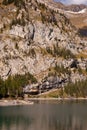 Oeschinensee lake with mountain in Switzerland Royalty Free Stock Photo