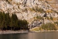 Oeschinensee lake with mountain in Switzerland Royalty Free Stock Photo