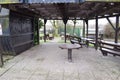 Oestrich-Winkel, Germany - 03 14 2022: Huge wine barrel as a wine tasting area