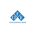 OFE letter logo design on WHITE background. OFE creative initials letter logo concept. OFE letter design Royalty Free Stock Photo