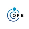 OFE letter technology logo design on white background. OFE creative initials letter IT logo concept. OFE letter design Royalty Free Stock Photo