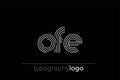 OFE modern geometric typography logo Royalty Free Stock Photo