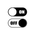 On and off black icons on white background, vector Royalty Free Stock Photo