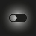 Off button on dark background with long shadow. Vector illustration. EPS 10. Royalty Free Stock Photo