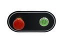 on and off button, red and green, isolate on white Royalty Free Stock Photo