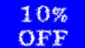 10% Off cloud text effect blue isolated background