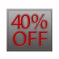 40% Off Discount Offer illustration Royalty Free Stock Photo