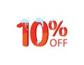 A discount of ten percent. Winter Sale, figures in the snow Royalty Free Stock Photo