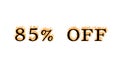 85% Off fire text effect white isolated background Royalty Free Stock Photo
