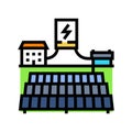 off grid solar panel color icon vector illustration