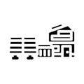 off grid solar panel glyph icon vector illustration