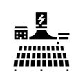 off grid solar panel glyph icon vector illustration