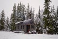 Off grid tiny house in the mountains Royalty Free Stock Photo