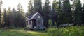 Off grid tiny house in the mountains Royalty Free Stock Photo