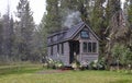 Off grid tiny house in the mountains Royalty Free Stock Photo