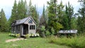 Off grid tiny house in the mountains Royalty Free Stock Photo