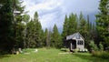 Off grid tiny house in the mountains Royalty Free Stock Photo