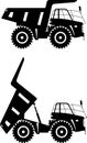 Off-highway trucks. Heavy mining trucks. Vector